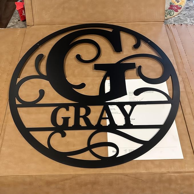 Personalized Metal Name Signs, Split Letter Monogram Wall Decor, Custom Last - Image 7