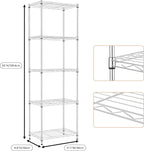 M MZG 5 Tiers Shelf Metal Storage Shelves Wire Rack Closet Organizers - Image 3