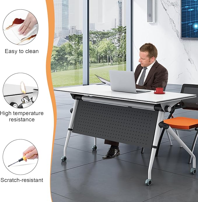 Conference Table, 55.1''Folding Conference Room Table - Image 5