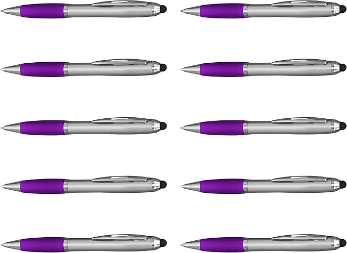 DISCOUNT PROMOS Stylus Ballpoint Pens Set of 10, Bulk Pack by DISCOUNTPROMOS