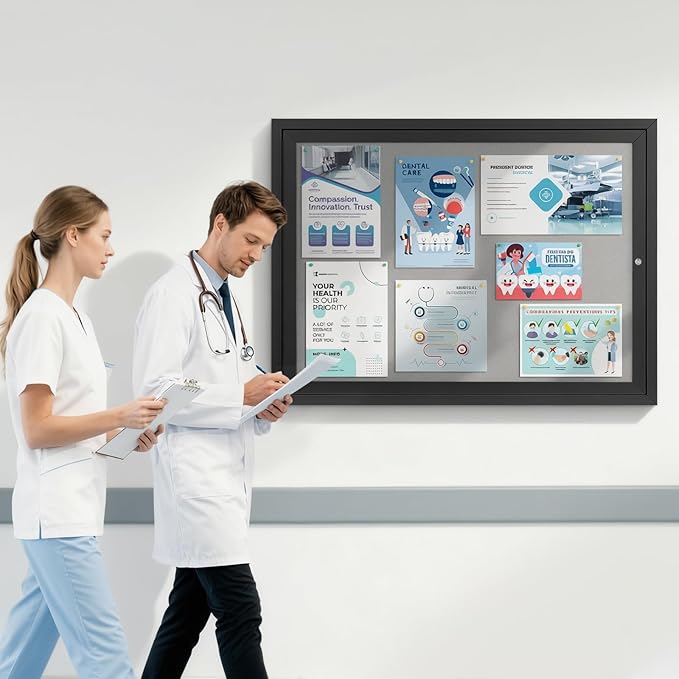 S SWANCROWN Outdoor Bulletin Board Weatherproof 37x28in, Enclosed Bulletin - Image 6