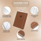 Clever Fox Password Book Spiral – Internet Address & Password Organizer - Image 2