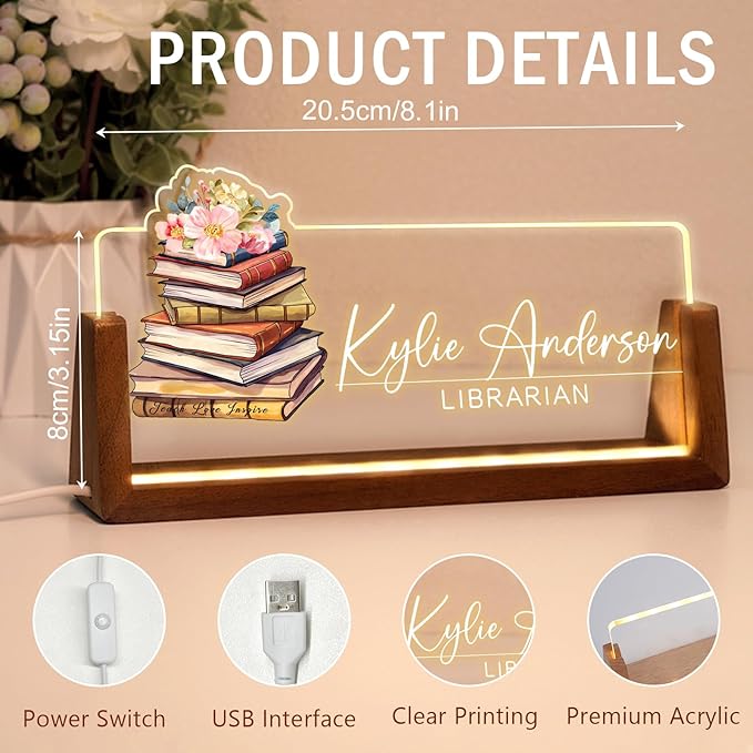 Desk Name Plate Personalized, Custom Office Light Up Name Plate - Image 5