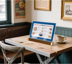 8.5 x 11 Menu Holder, Acrylic Table Menu Stand, Classic Wooden Sign Holder - Image 9