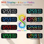 Peakeep Digital Alarm Clock for Bedrooms, Date Day of Week Large Display - Image 3