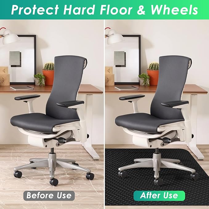 Vicwe Gaming Chair Mat for Hard Floor, Anti-Slip Hard Floor Protector Rolling - Image 5