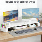 Spacrea Metal Desk Organizers and Accessories, Dual Monitor Stand Riser - Image 4