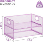 Marbrasse 2 Tier Paper Organizer Letter Tray, Mesh File Organizer - Image 5