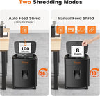 Bonsaii 100 Sheets Auto Feed Paper Shredder, Micro-Cut Heavy Duty Shredder / - Image 3