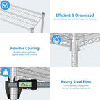 Homdox 4 Tier Heavy Duty Metal Wire Shelving - Image 8