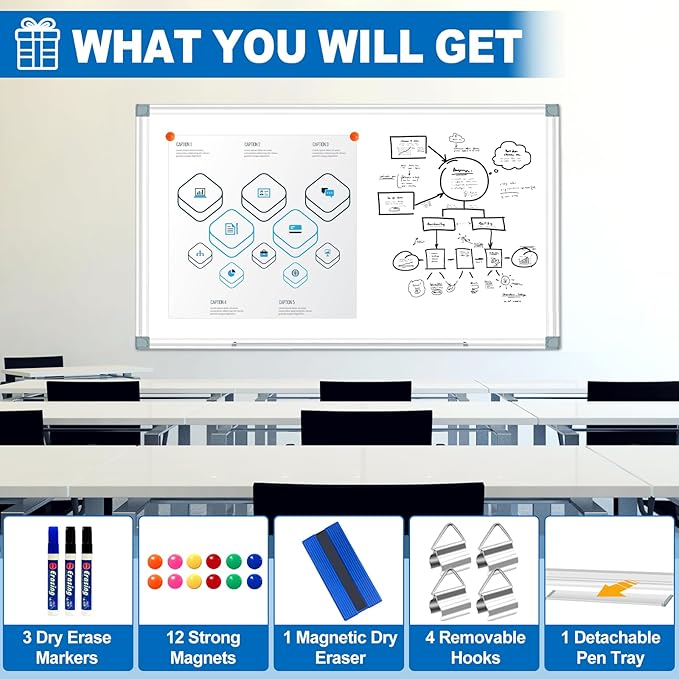 Max-officoo White Board Dry Erase Whiteboard - Image 4