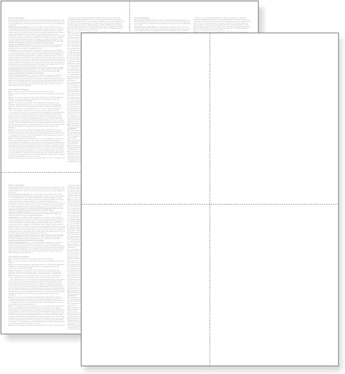 NextDayLabels - W-2 4-Up Employee Tax Forms, Instructions on Back" by NextDayLabels