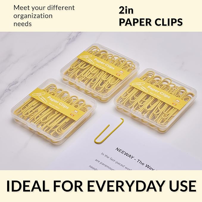 NEEWAY Colorful Large Paper Clips, 2 Inch Jumbo Paper Clips, 3 Pack of 50 - Image 6