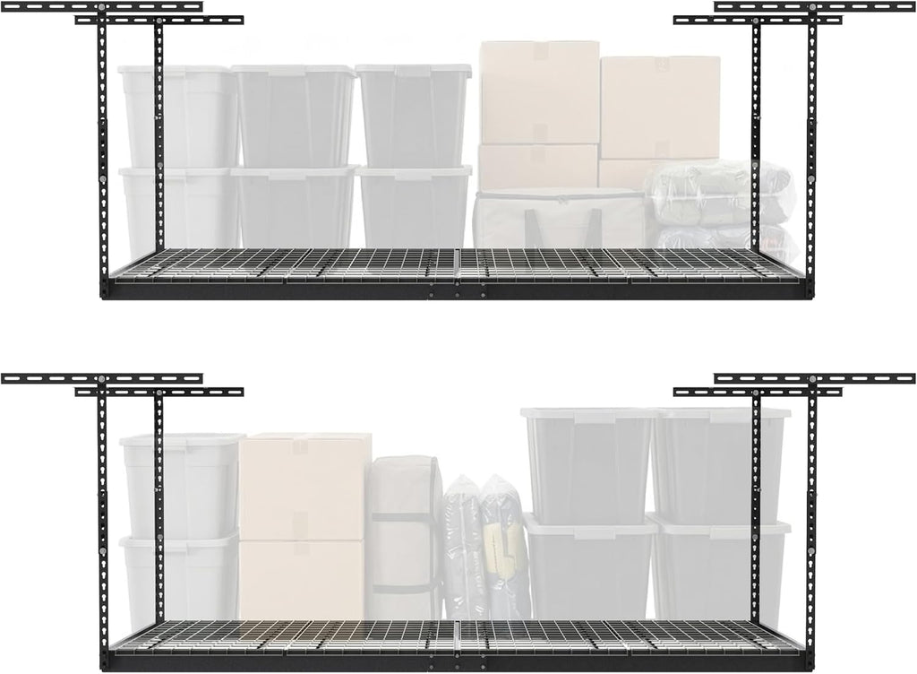 monsterrax 2-pack 4x8 overhead garage storage rack, gray, main product view