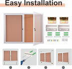 48x36 Inch Lockable Enclosed Bulletin Board, Weather-Resistant Outdoor - Image 5