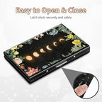 BWEGRHE Slim Credit Card Holder, Moon Flower RFID Blocking Metal Wallet - Image 6