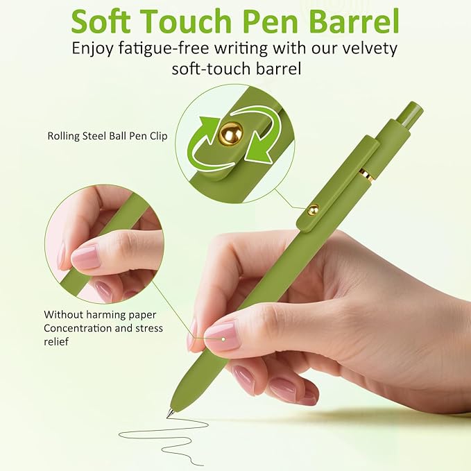 FIOVER Colored Pens, 6 Pack Colorful Gel Pens, Quick-Dry 0.7mm Medium Point - Image 3