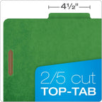 Pendaflex Classification Folders, Standard, 3 Dividers, Embedded Fasteners, 2/5 Cut Tab, Dark Green, Letter, 10/BX (24097), Letter (Pack of 5)