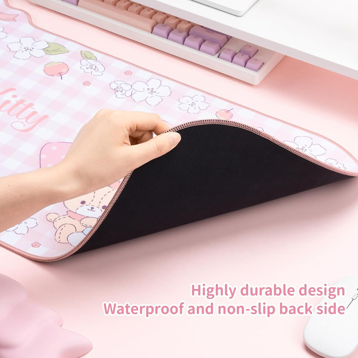 Kuitmor Kawaii Anime Mouse Pad Wrist Rest Support Set - Non-Slip Desk Mat and...
