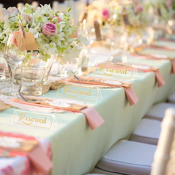 16 Pieces Reserved Sign Acrylic Clear Reserved Table Tent Signs Table Number - Image 3