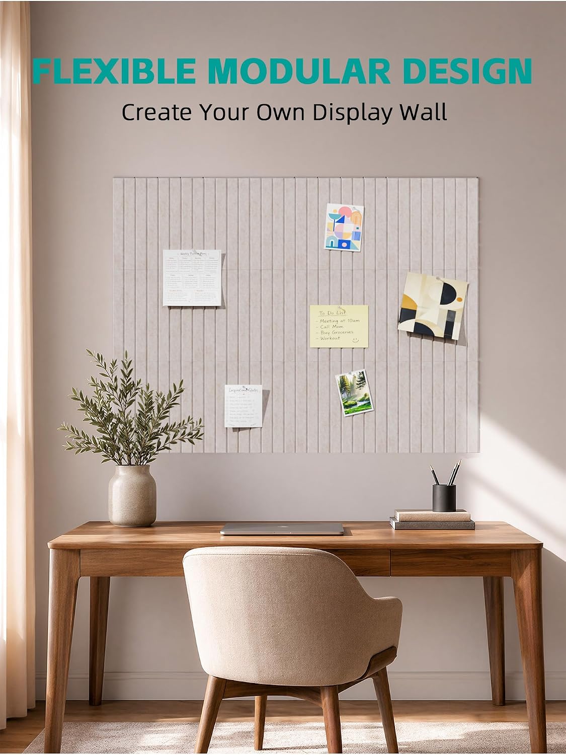 Large Felt Bulletin Board Tiles 48" x 36" Cork Board Alternative (L...