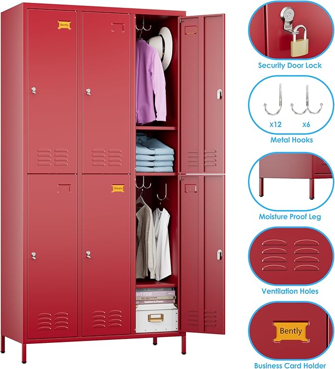 SUPEER 6 Doors Metal Locker Employee - Image 4