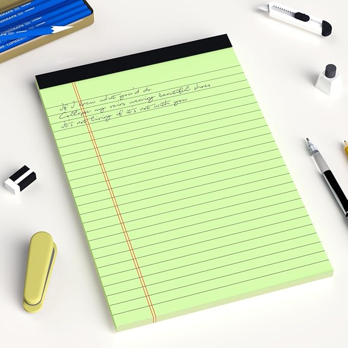 AILZFEI 6pcs Small Note Pad 5x8 College Ruled Green Legal Pads Paper Notepads 6 - Image 7