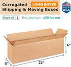 Long Moving & Shipping Boxes 22 x 6 x 6 inches - Image 2