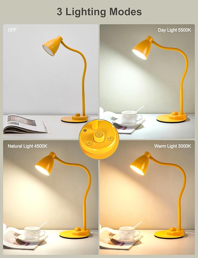 BOHON LED Desk Lamp with USB Charging Port, 3 Color Modes Fully Dimmable - Image 2