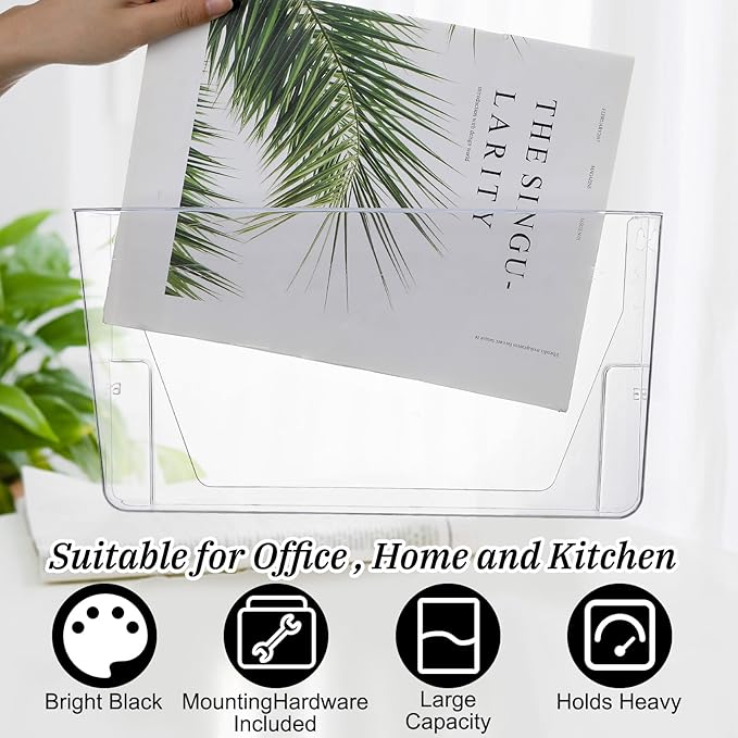 Tenceur 12 Pcs Plastic Single Pocket Wall Mount File Holder - Image 4