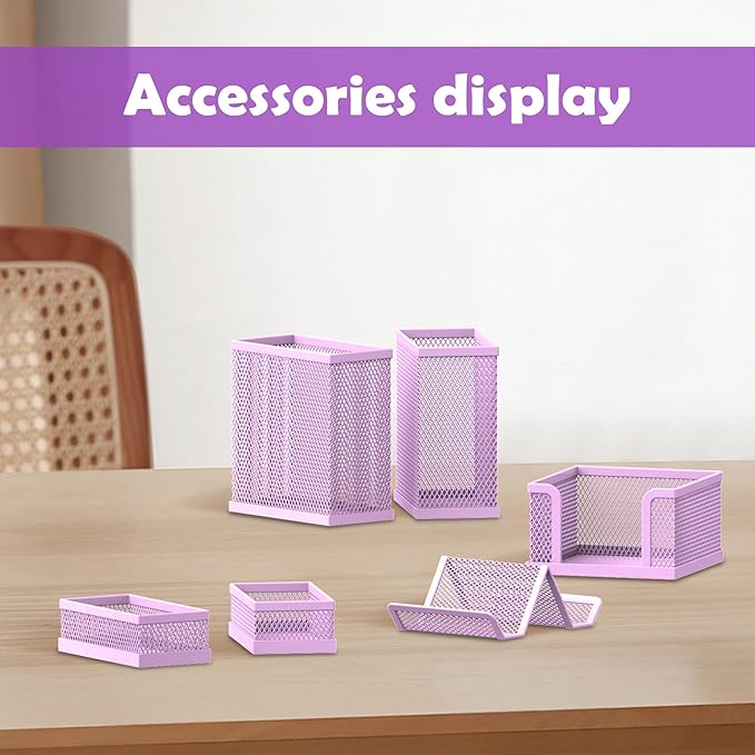 SUPEASY Pen Holder for Desk, 6 Piece Mesh Desk Organizer set for Office - Image 2