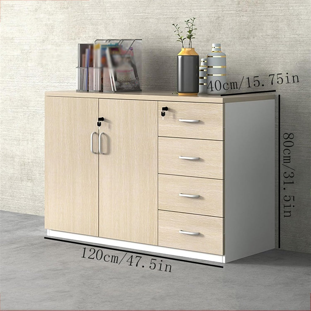 Cabinet File Cabinet Wooden Storage Cabinet Two Doors Four Storage Cabinets Data Storage Cabinet 4ft Office File Cabinet with Lock