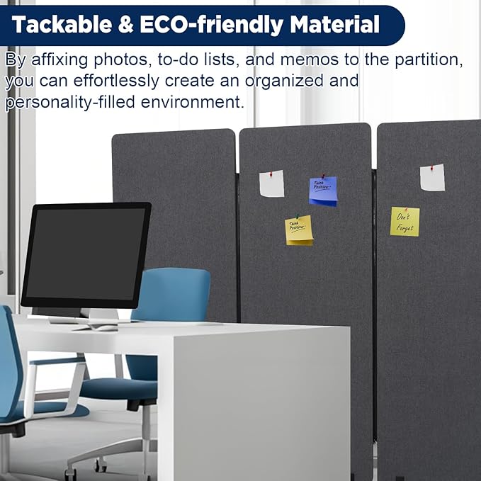 Sound Proof Dividers w/Wheels, Portable Office Wall Divider - Image 5