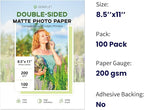 Double Sided Matte Photo Paper 8.5 x 11, Goefun 200GSM/54LB Presentation Paper - Image 2