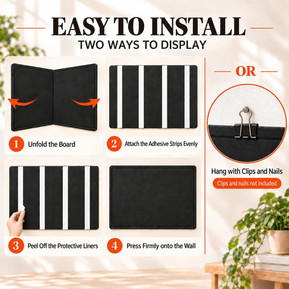 Felt Bulletin Board 59'' x 35'', Black Felt Pin Boards for Walls