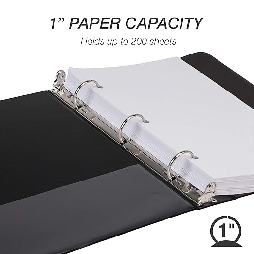 Samsill Economy 3 Ring Mini Binder, Made in The USA, 1-Inch Round Ring Binder - Image 3