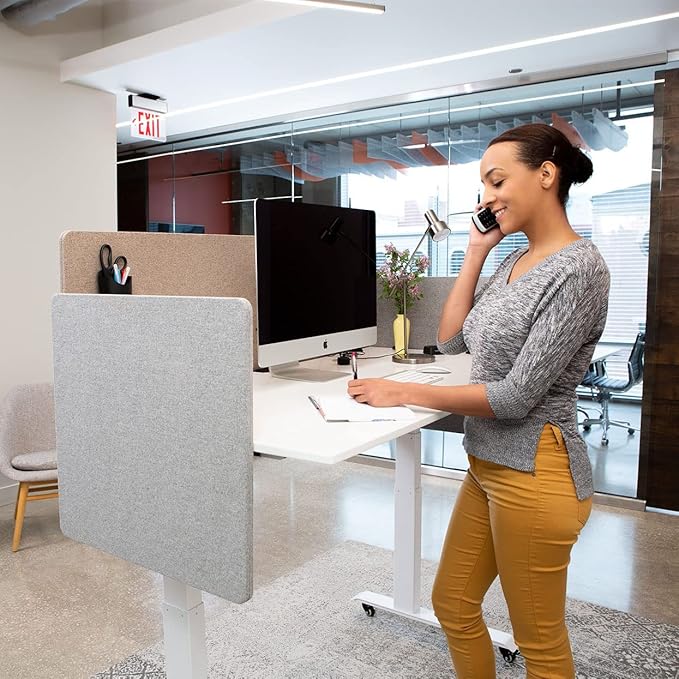 Stand Up Desk Store ReFocus Clamp-on Acoustic Desk Divider Privacy Panel That - Image 3