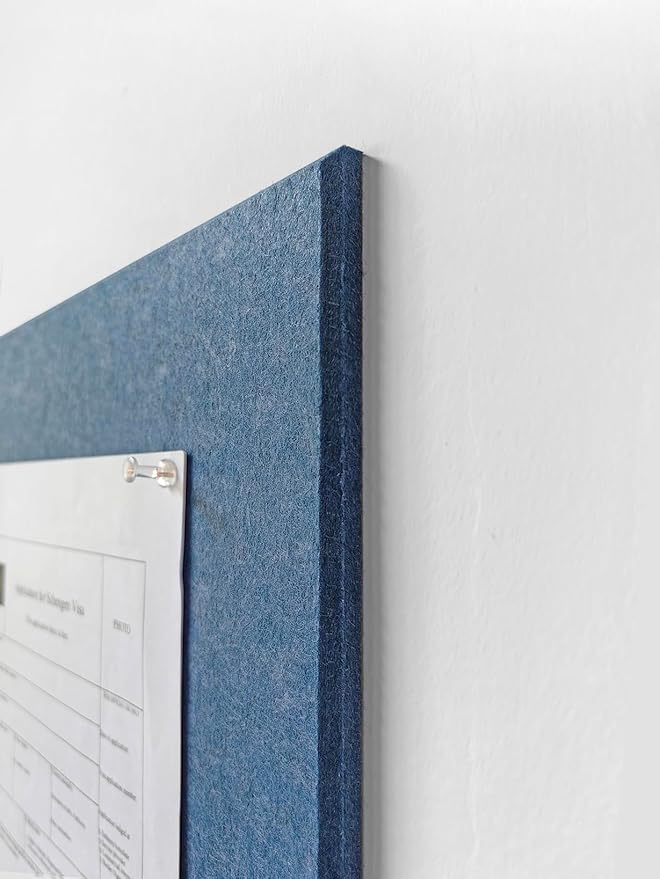 DECORITA Blue Felt Notice Board 47"x35" | Large Cork Bulletin Board Alternative - Image 4