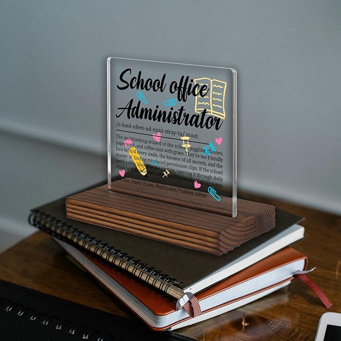 School Office Administrator Gift Sign, Appreciation Plaque - Image 2