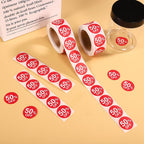 1000pcs 50 Percent Off Stickers, 1 Inch Round Self Adhesive 50 Percent Off Discount Stickers Practical Promotion Price Labels Store Promotion Signs for Supermarkets Shops (Red) | Self Adhesive 50 Percent Off Practical Promotion Price Labels Store