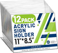 Aheroi 12Pcs Acrylic Sign Holder 8.5 x 11, Horizontal Clear Sign Holders 8.5 x by Aheroi