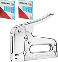 Arrow T50 Heavy Duty Staple Gun Kit with 3750 Pieces T50 Staples | All Chrome Steel Stapler with 3750 Pieces T50 1/4", 3/8", 1/2" Staples, for Upholstery Professional Projects