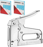 Arrow T50 Heavy Duty Staple Gun Kit with 3750 Pieces T50 Staples | All Chrome Steel Stapler with 3750 Pieces T50 1/4", 3/8", 1/2" Staples, for Upholstery Professional Projects