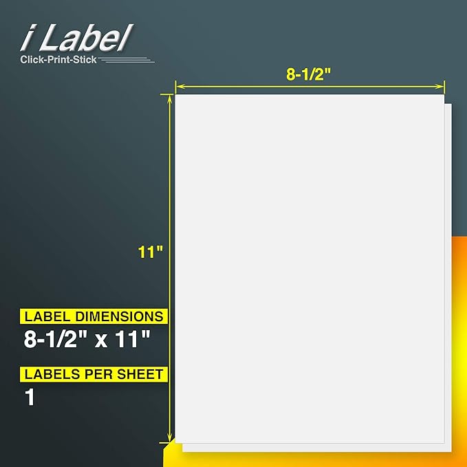 8.5" x 11" Full Sheet Label Sticker Paper - Image 2