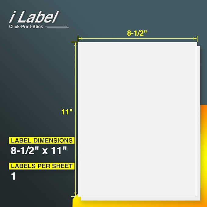 8.5" x 11" Full Sheet Label Sticker Paper - Image 2