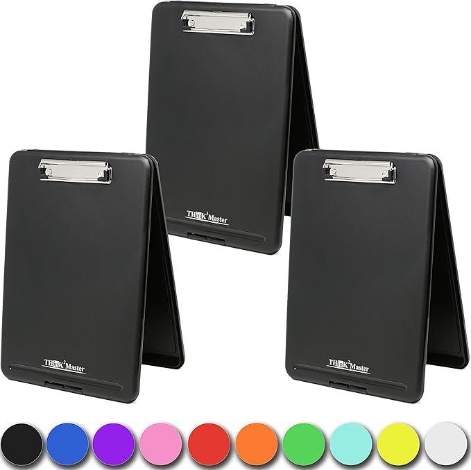 Think2Master Black Plastic Storage Clipboard. | 25% Heavier & Sturdier| Heavy by Think2Master