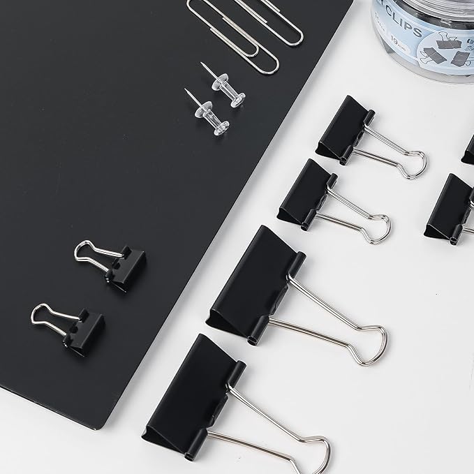 WORPSON 408 PCS Binder Clips Paper Clamps Assorted Sizes and Push Pins - Image 5