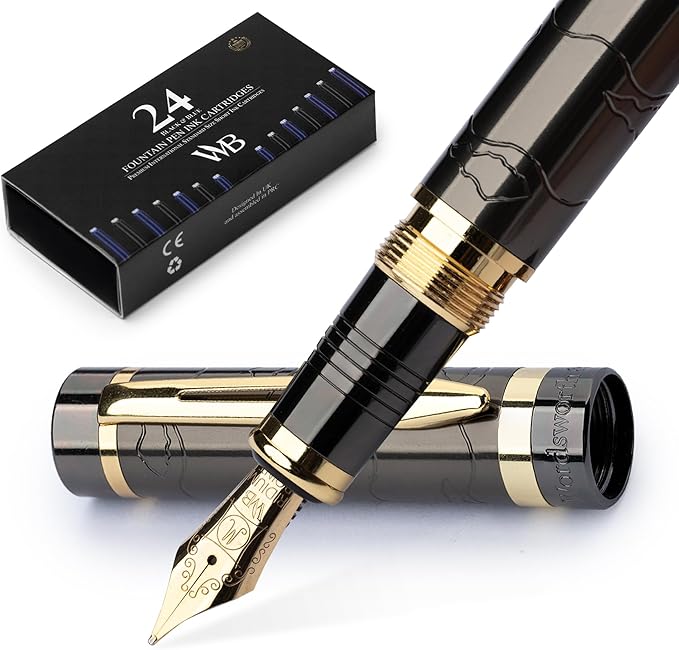 Wordsworth & Black Primori Fountain Pen Set; Medium Nib, Gift Case, 24 Ink by WordsworthBlack