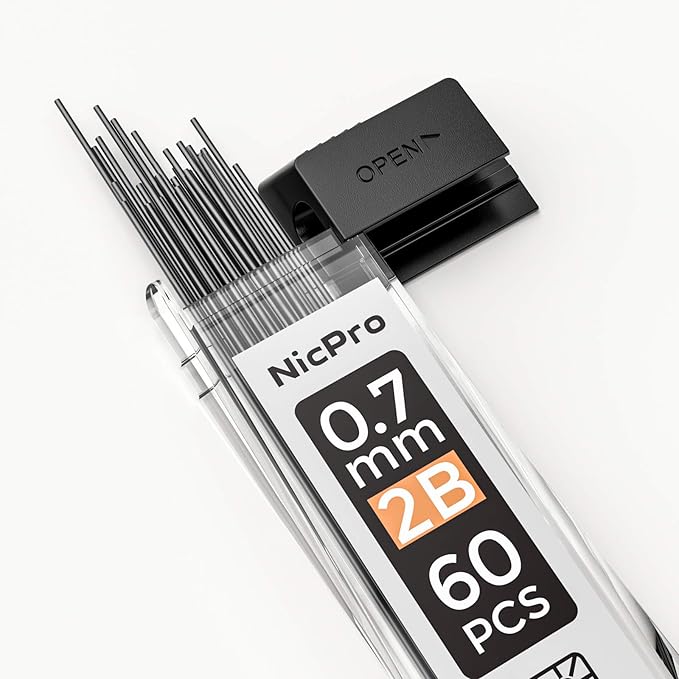 Nicpro 600pcs Mechanical Pencil Refills 0.7 mm, Break Resistant Mechanical - Image 2