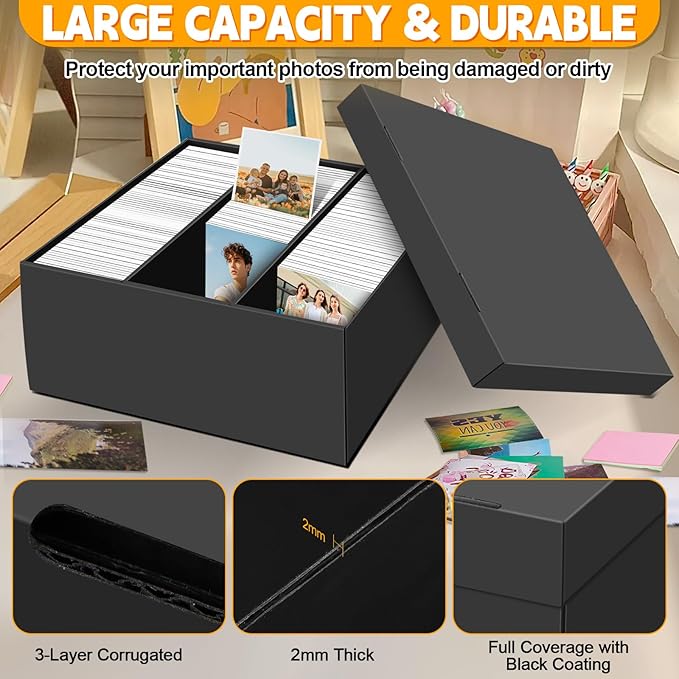REAQUE 5 Pack Photo Storage Boxes - Image 3